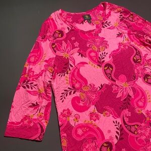 Vibrant Pink Floral Top Women’s Size XL